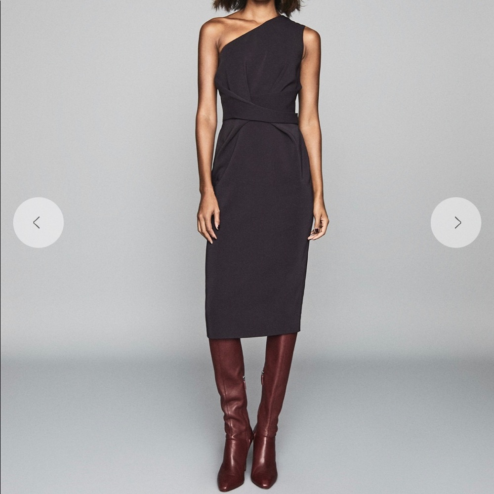 NWT  REISS - Laurent one shoulder dress size 8